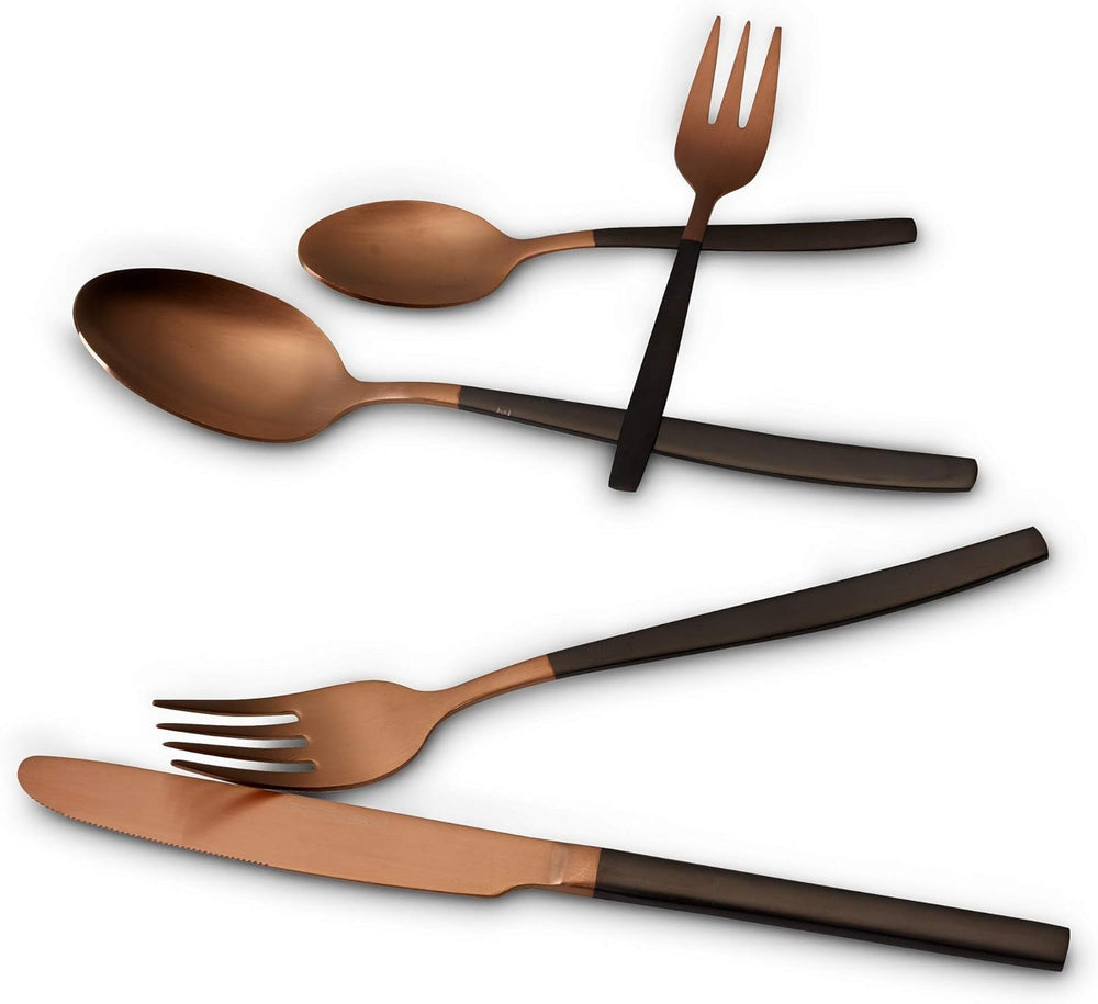 Ménagère Echtwerk Positano Due-Bronze, Black Edition, 20 pièces, 4 personnes Cuisine Naty Shop