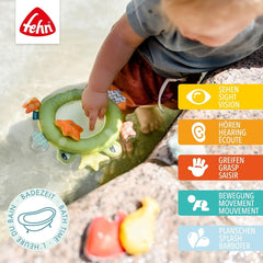 Filet de bain grenouille Fehn - Jouet de bain pour bébé pour baignoire - Jouet aquatique flottant pour un bain joyeux - Jouet de bain pour bébés et jeunes enfants à partir de 0 mois Jouets pour bébés Naty Shop