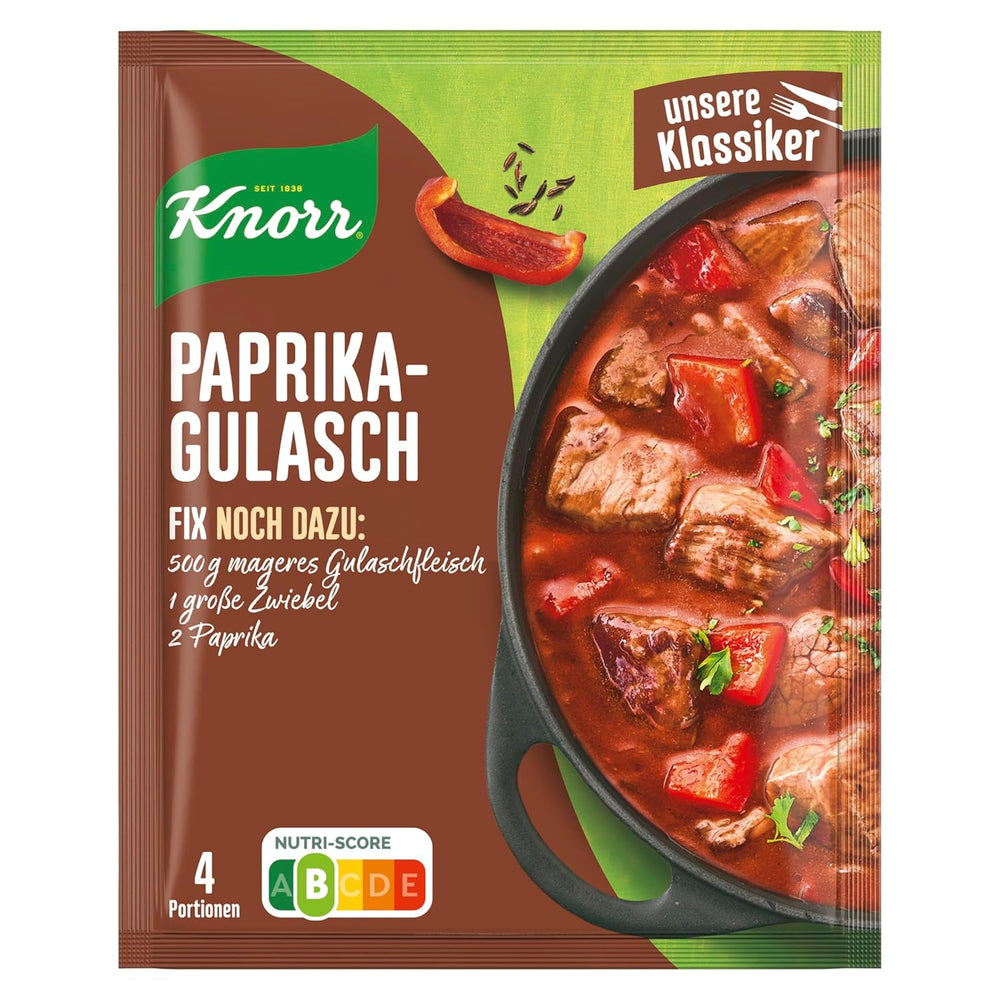 Knorr Fix Würzmischung Paprika-Gulash pour un leckeres Fleischgericht avec des ingrédients naturels 4 portions