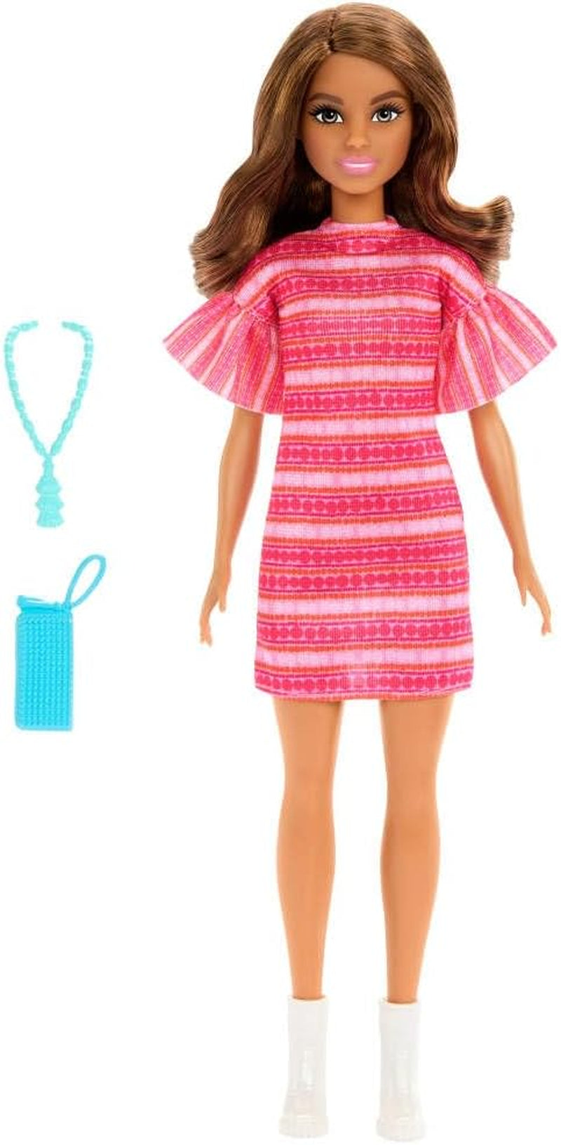 Barbie et Teresa reçus pour la poupée de mode Teresa avec une tenue unique pour un usage domestique et des accessoires, y compris un collier, JCT02