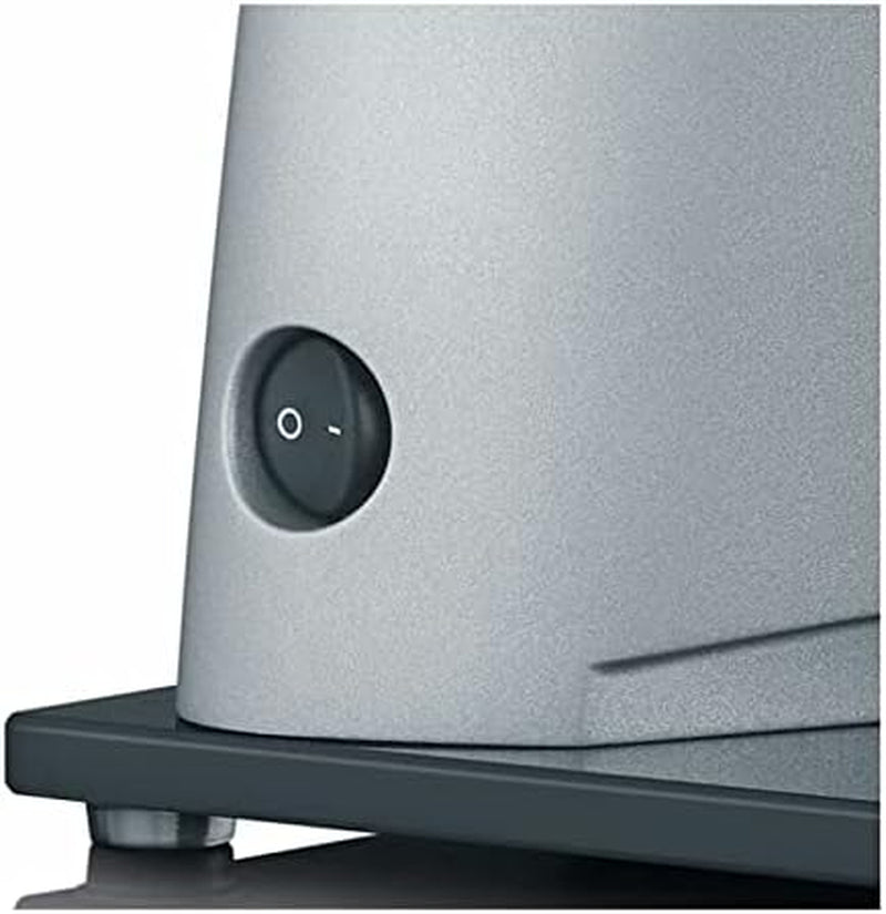 GRAEF SKS S32000, trancheuse électrique argentée avec boîtier entièrement métallique et plaque de base en verre Râpes et trancheuses Naty Shop