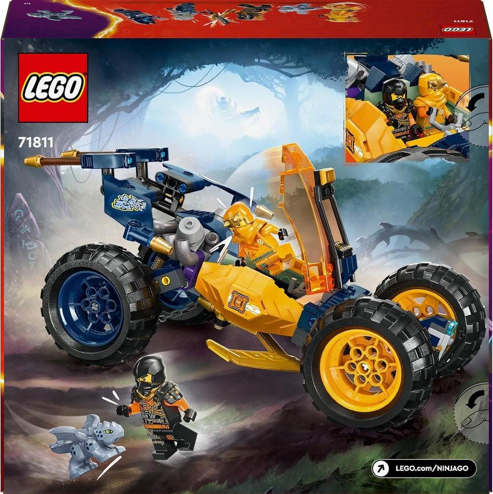 LEGO NINJAGO Le buggy tout-terrain Ninja d'Arin, jouet ninja avec voiture, dragon et 4 mini figurines, modèle de buggy aventure pour enfants, cadeau d'anniversaire pour garçons et filles de 7 ans 71811 Jeux de construction Beuche den LEGO-Store