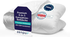 Couette Premium 200X200Cm 4 saisons, Couette toutes saisons 200X200 - chaude en hiver et fraîche en été, 2 housses de couette combinables 200X200 Couettes et couettes Naty Shop Couette 4 saisons 200 X 200 Cm