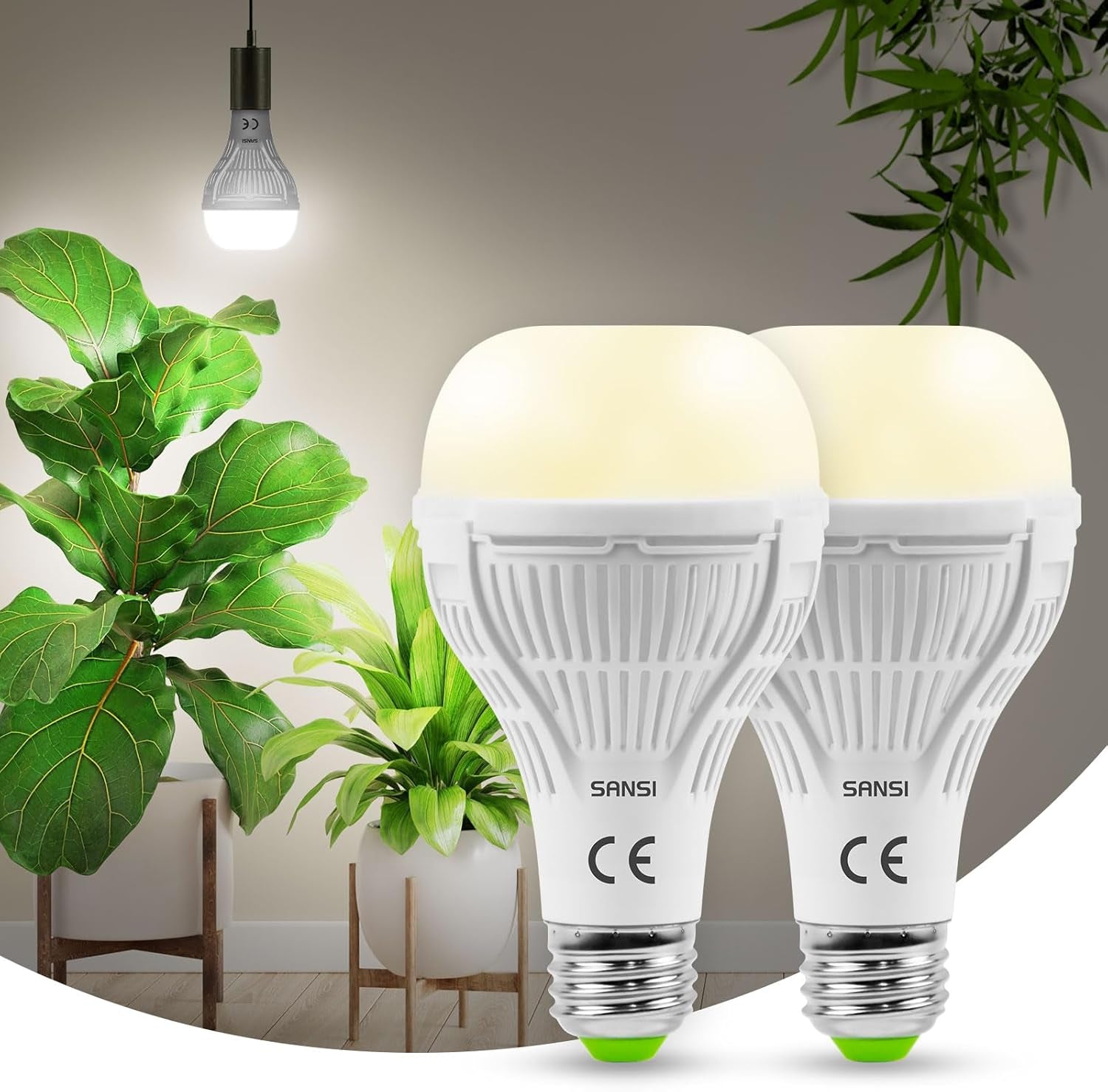 SANSI Lampe de culture LED à spectre complet 30 W pour plantes d'intérieur, équivalent 250 W PPFD E27 élevé, 4000 K, 660 nm, angle de faisceau de 60 °, lampe de culture pour semis, légumes, fleurs, culture hydroponique