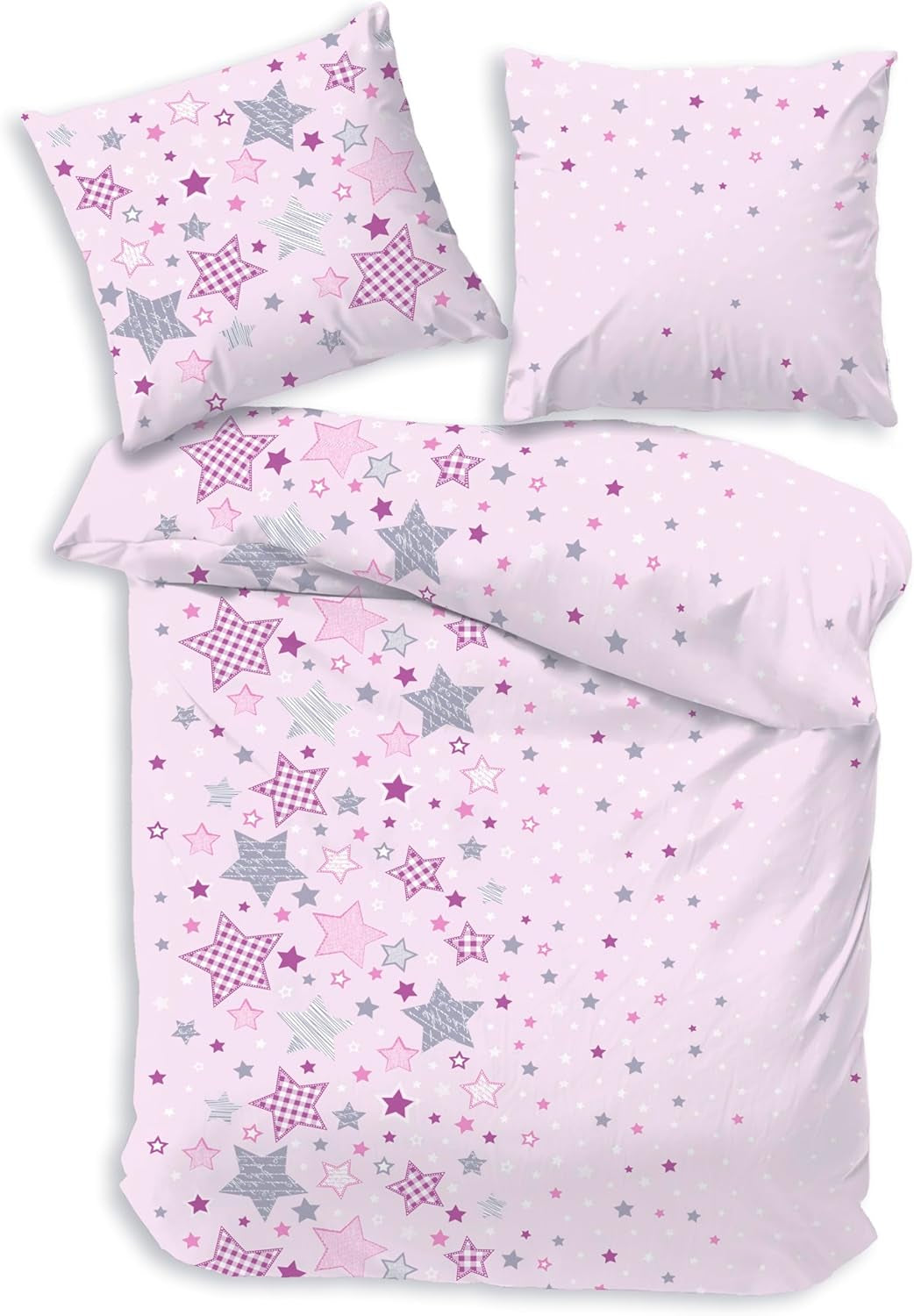 Linge de lit enfant étoiles roses, 100% coton Linge de lit - enfant Naty Shop Default Title