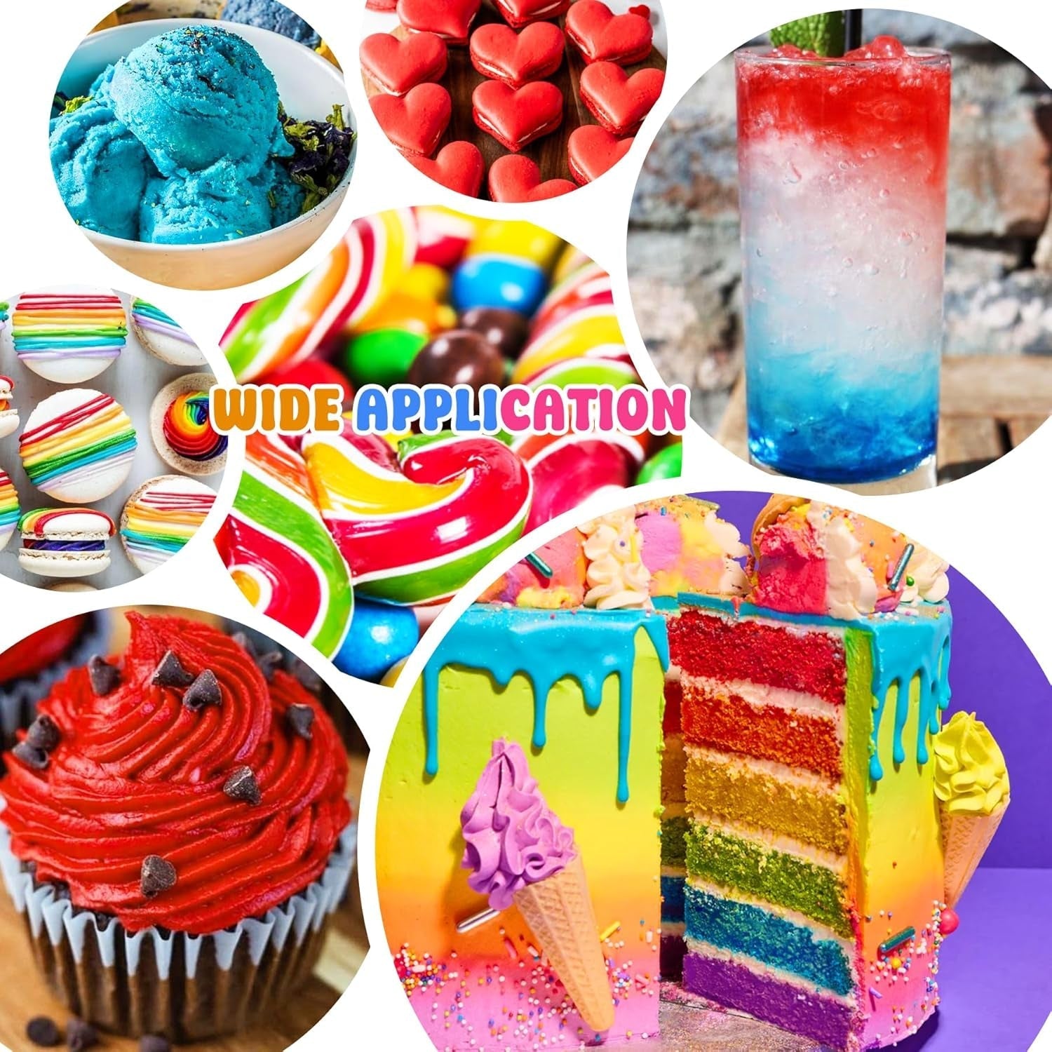 Colorant Alimentaire en Gel - 7 x 15 ml Colorant Alimentaire Concentré Couleur Arc-en-Ciel pour Décoration de Gâteaux, Cuisson, Biscuits, Macarons - Colorant Alimentaire Sans Sucre pour Boissons, Décoration de Gâteaux, Slime DIY