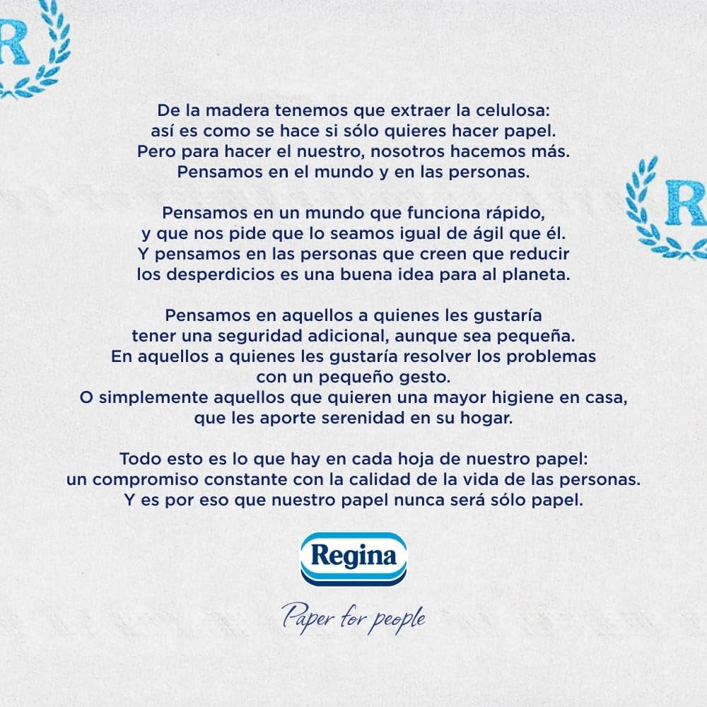 Regina Maxi-Roll - 4 rouleaux de papier toilette, 500 feuilles 2 épaisseurs par rouleau, plus de trois fois un rouleau standard, 60 % d'emballages plastiques recyclés, 100 % papier certifié Fsc
