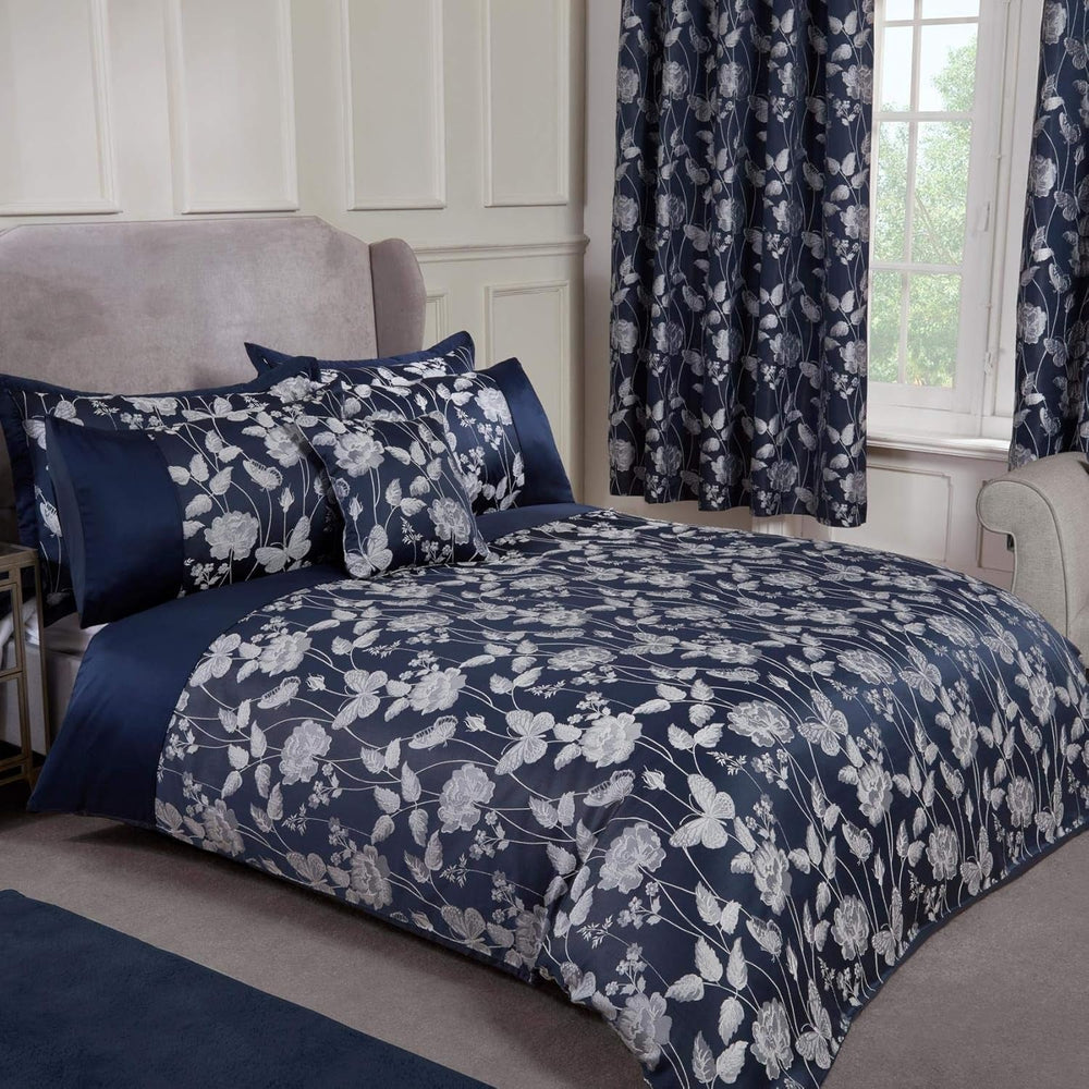 Couette Butterfly Meadow pour lit Super King Size, 100% Polyester, Couettes et Quilts Bleu Marine Naty Shop