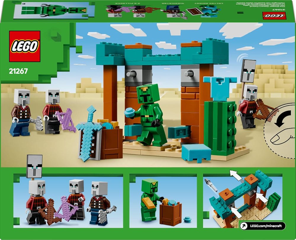 LEGO Minecraft Die Illager-Wüstenpatrouille - Gaming Spielzeug mit Figuren, darunter EIN Plünderer, EIN Vindikator und EIN Kaktusritter - Gamer Geschenk für Jungen und Mädchen ab 7 Jahren - 21267