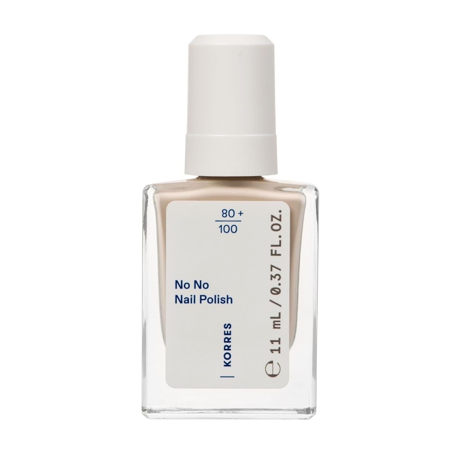 KORRES Base de vernis à ongles No No - Base 10 % végétalienne sans démoulage, pour une couleur longue tenue et résistante aux éclats, 11 ml - Ongles naturellement manucurés, sans substances nocives