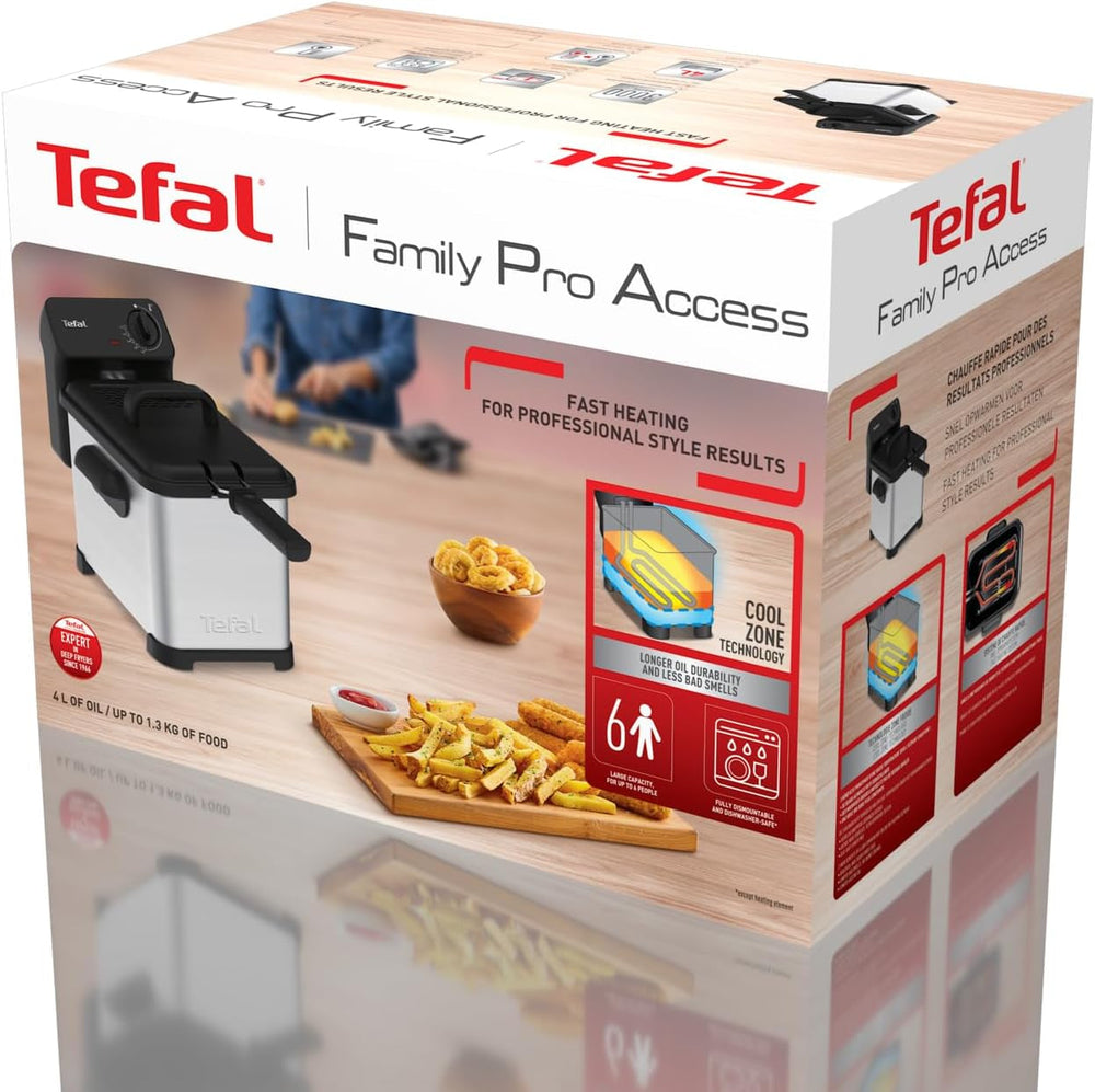 Tefal Family Pro Access 4,0L, 3000 Watt, semi-professionnel, avec huile, réservoir d'huile amovible, technologie de zone de refroidissement Électroménager Naty Shop
