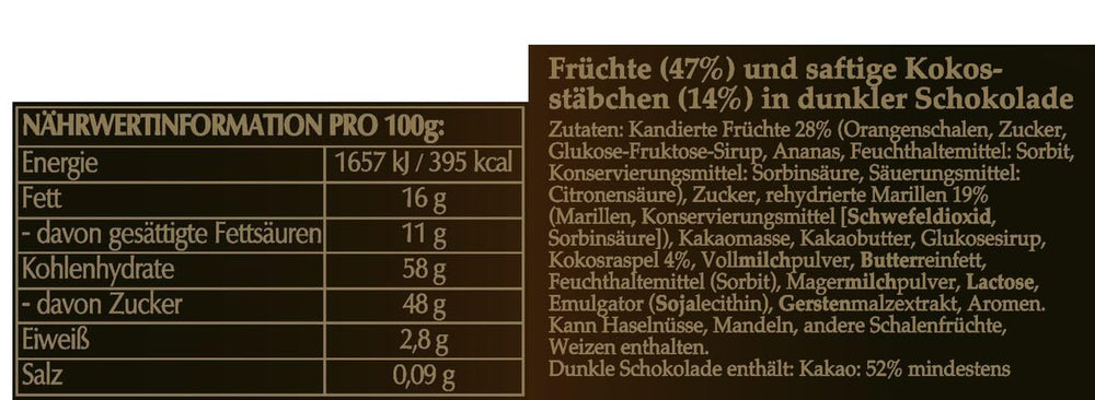 Fruits enrobés de chocolat Hofbauer Vienna, 1 kg