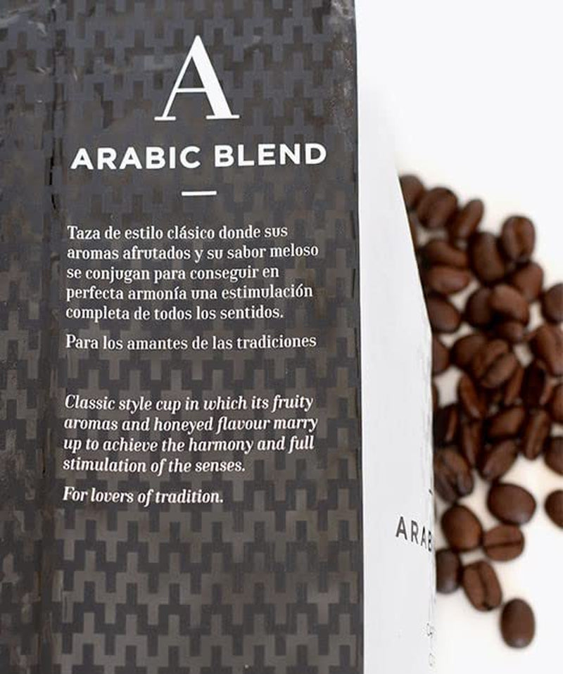 Café en grains Marabans Arabic Blend, paquet de 1 kg - ARABICA 80% ROBUSTA : 20% - Texture crémeuse - Torréfaction 100% naturelle