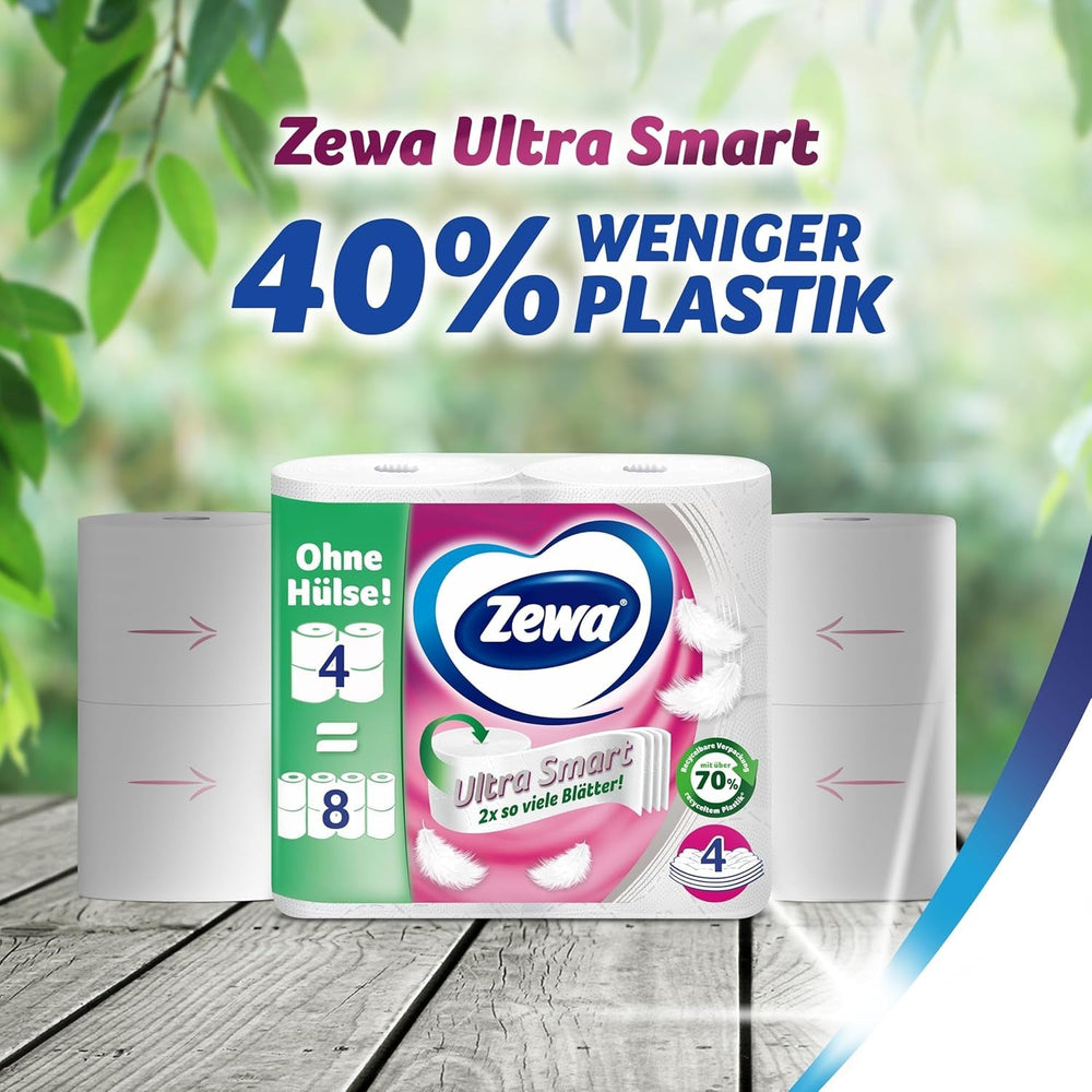 Zewa Ultra Smart Papier toilette en vrac, 36 rouleaux de 280 feuilles, rouleau géant, 4 épaisseurs, couleur claire