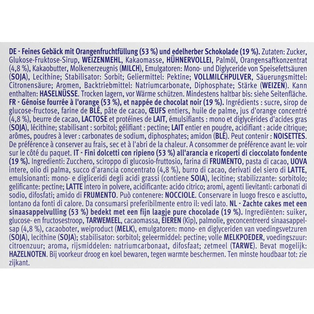 Bahlsen Messino Edelherb - Pack de 4 - Pâte moelleuse fourrée au chocolat et à l'orange Edelherb (1 x 125g)