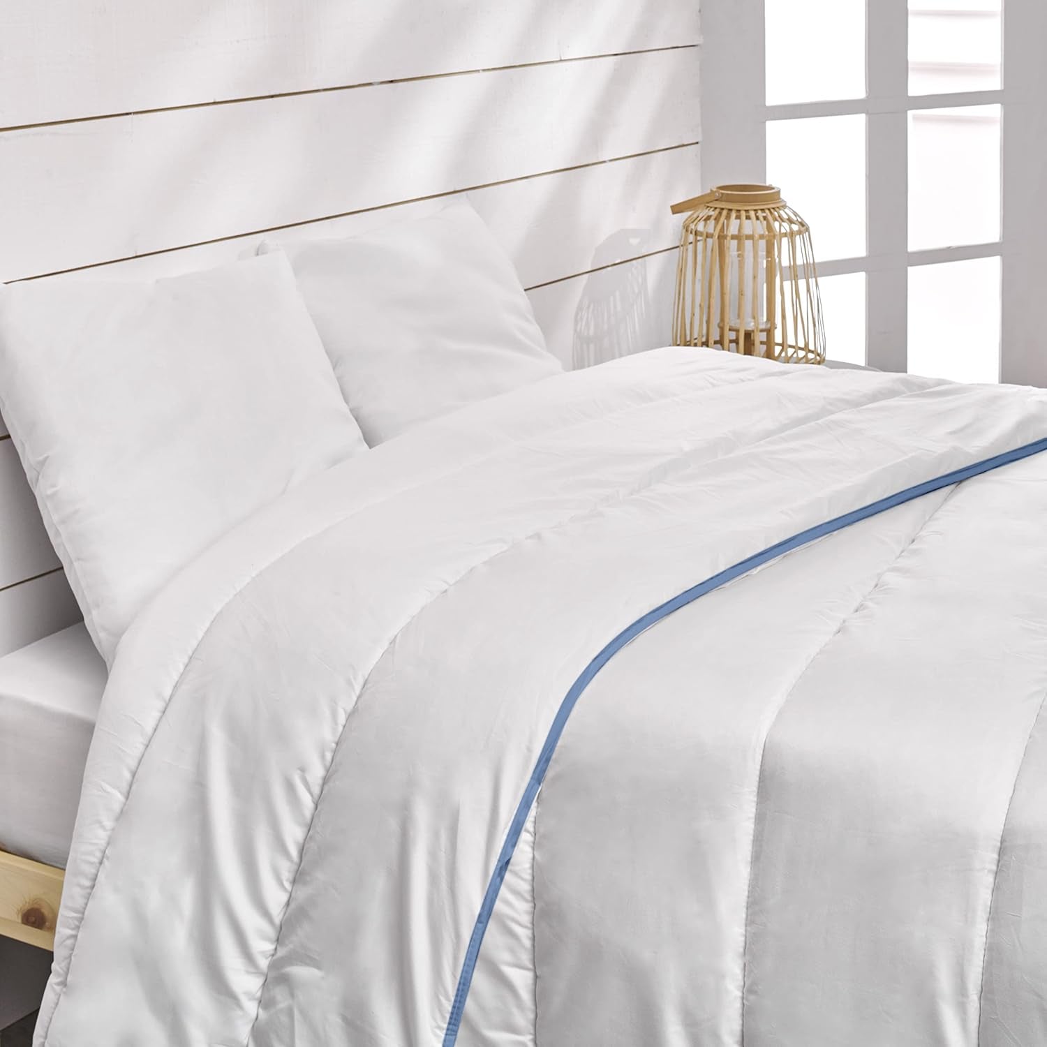 Bleu Câlin Couette chaude 1 personne "Gamme Signature", douce, housse en microfibre, 140 X 200 cm Couettes et couettes Naty Shop