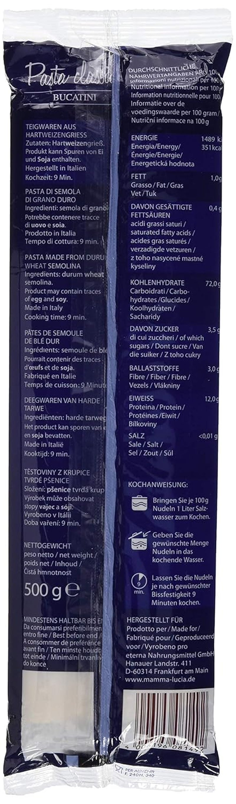 Pasta Bucatini - Macaroni, paquet de 20 (20 x 500 g)