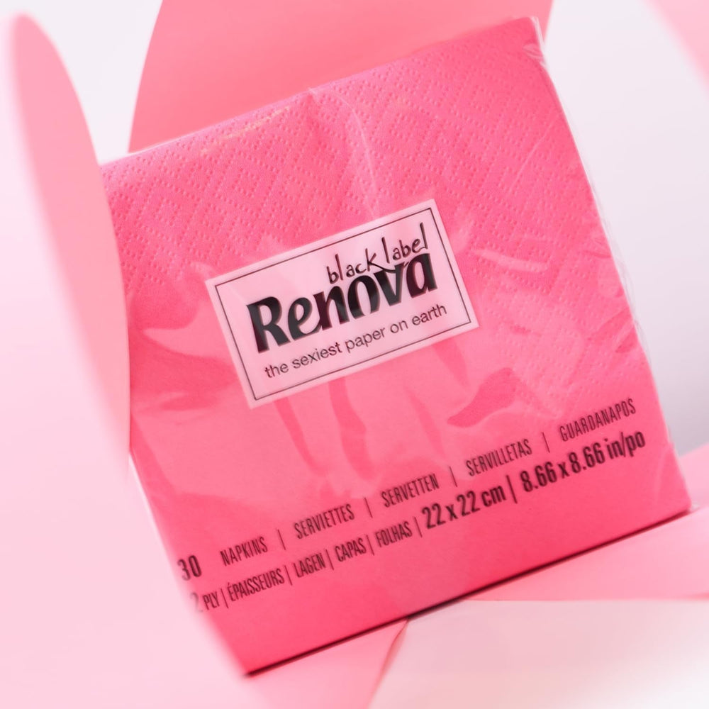 Serviettes à cocktail Renova, fuchsia, 30 serviettes