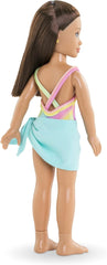 Corolle Girls Luna Beach Set, Ankleidepuppe im süßen Beach Outfit und 5 Teile, Vanilleduft, 28cm, ab 4 Jahre