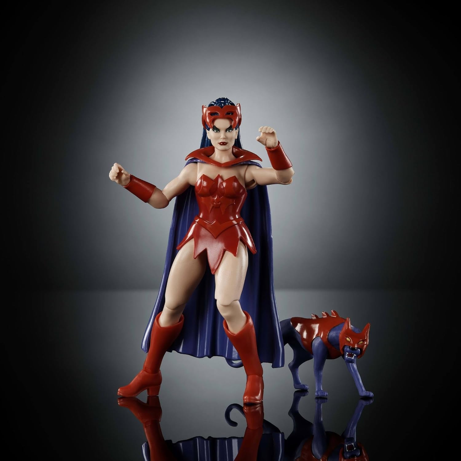 Figurine d'action Masters of the Universe Origins Catra de la collection Cartoon, env. 14 cm de haut Série TV des années 1980 Héroïne Princesse du Pouvoir Conception détaillée et accessoire chat JBM84 Figurines Naty Shop