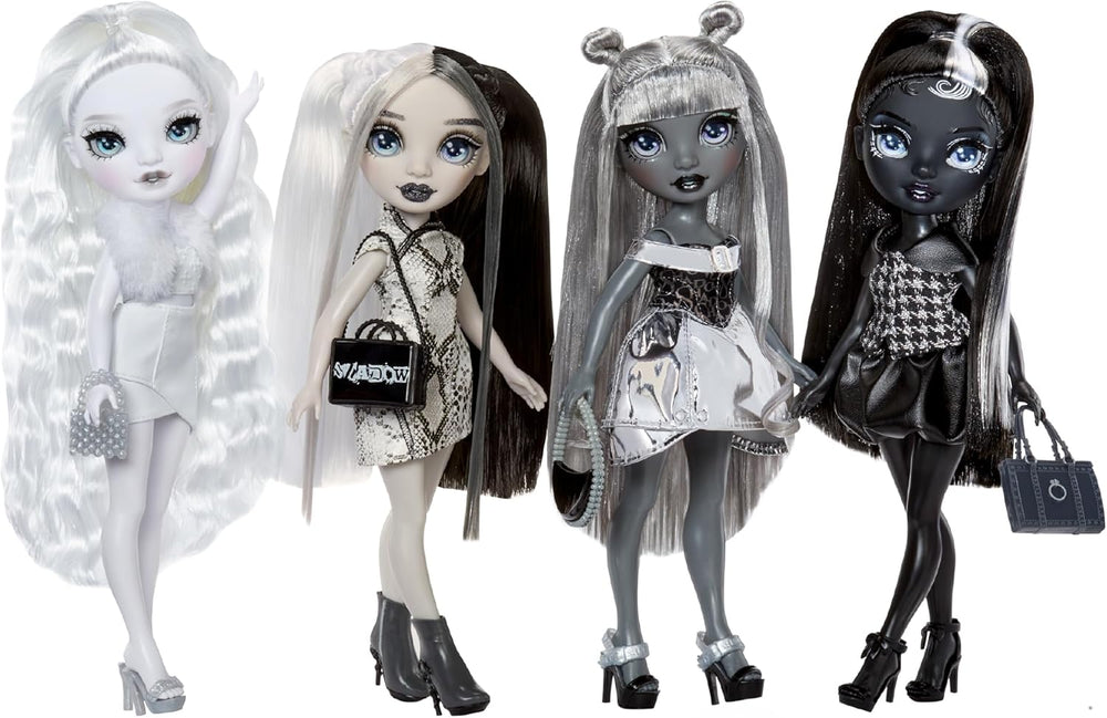 Poupée Rainbow High Shadow High Heather Grayson - 28 cm dans les tons de gris, cheveux et tenue noirs et blancs, sac élégant, joli cadeau pour les enfants de 4 à 10 ans