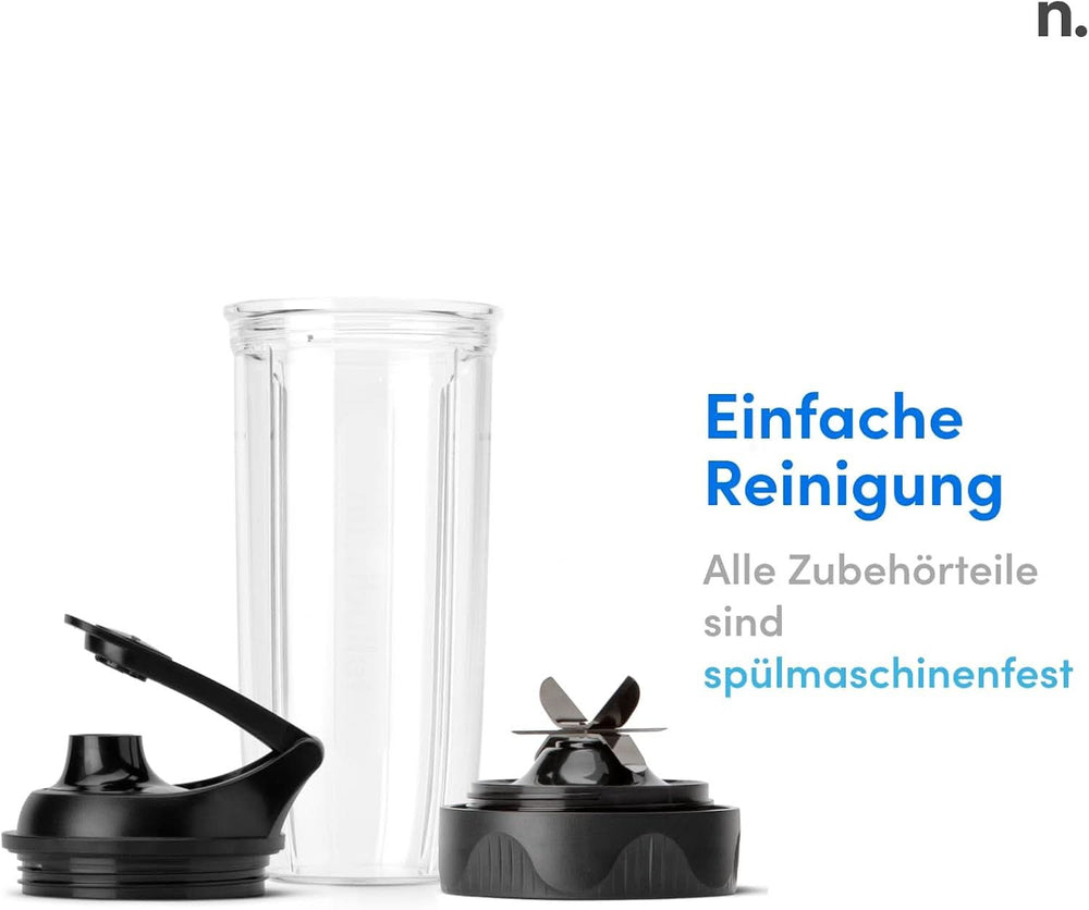 Mélangeur personnel Nutribullet, mélangeur de base pour une portion, moteur 1000 watts et léger, boisson 900 ml au Tritan Renew, bouton de commande tactile, Dunkel Grau Bucatarie Naty Shop