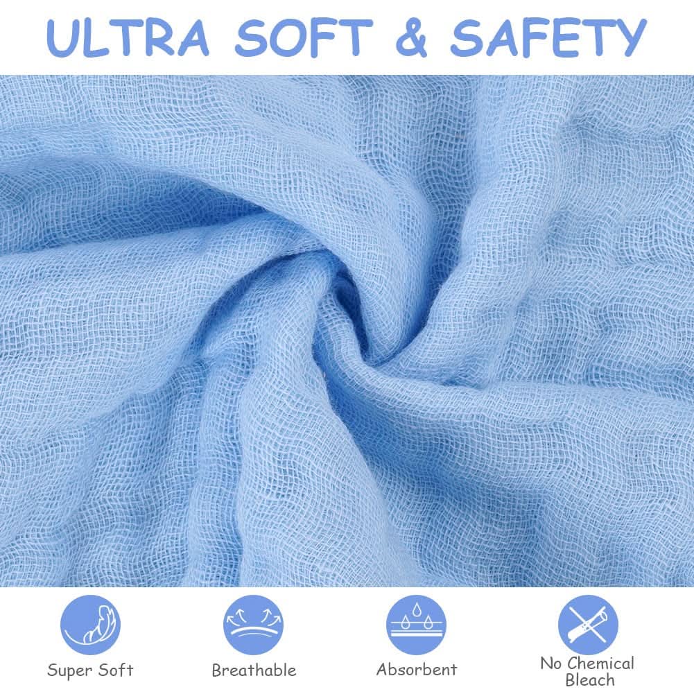 Serviettes bébé en mousseline, lot de 8 serviettes absorbantes en coton bio, 25 x 25 cm Mère et Bébé Naty Shop