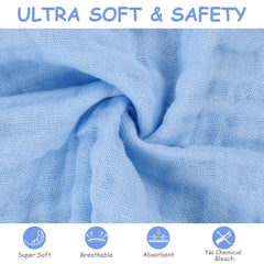 Serviettes bébé en mousseline, lot de 8 serviettes absorbantes en coton bio, 25 x 25 cm Mère et Bébé Naty Shop