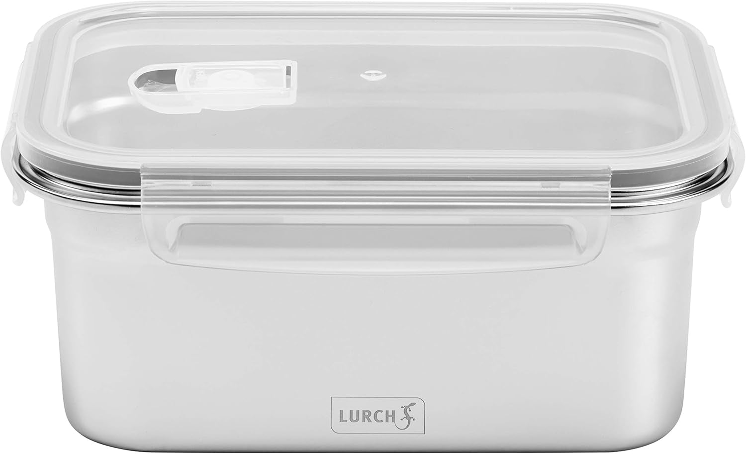 Lurch 240895 Boîte à lunch Boîte de sécurité/stockage en acier inoxydable de haute qualité avec couvercle en plastique sans BPA 2000 ml Boîtes de conservation transparentes Naty Shop 1500 ml