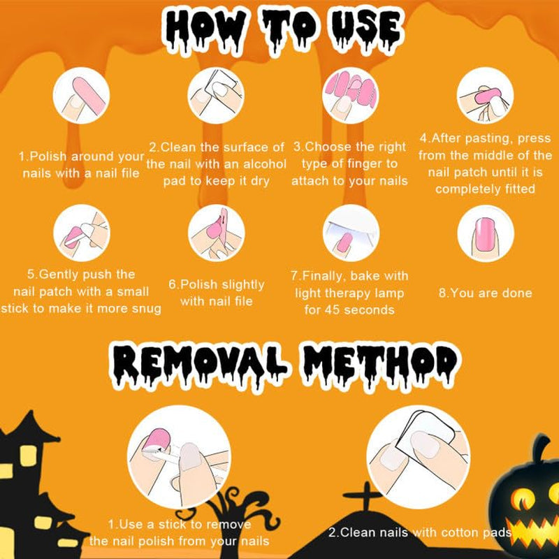 Autocollants d'ongles 3D Halloween, autocollants d'ongles stéréoscopiques 5D, décorations d'ongles, accessoires de conception d'ongles 5 pièces