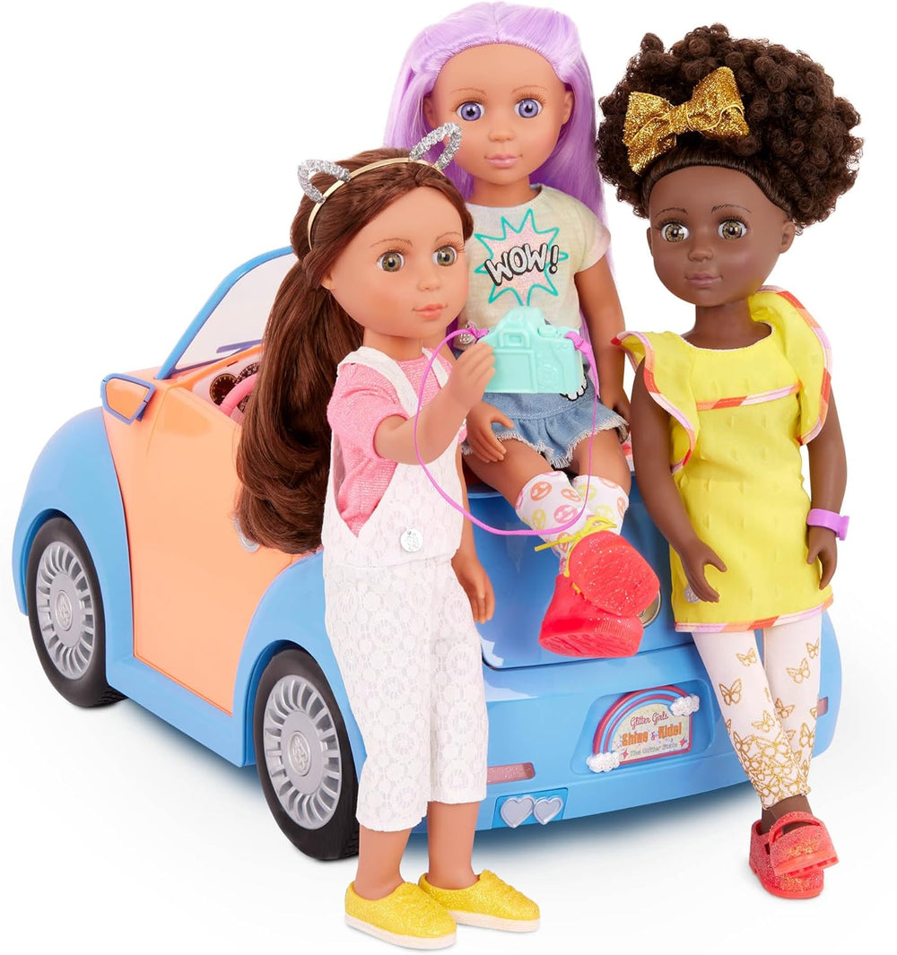 Glitter Girls - Fifer & GG Cabrio - 36 cm Puppe & Fahrzeug-Paket - Orangefarbener Oldtimer - 3 ans +
