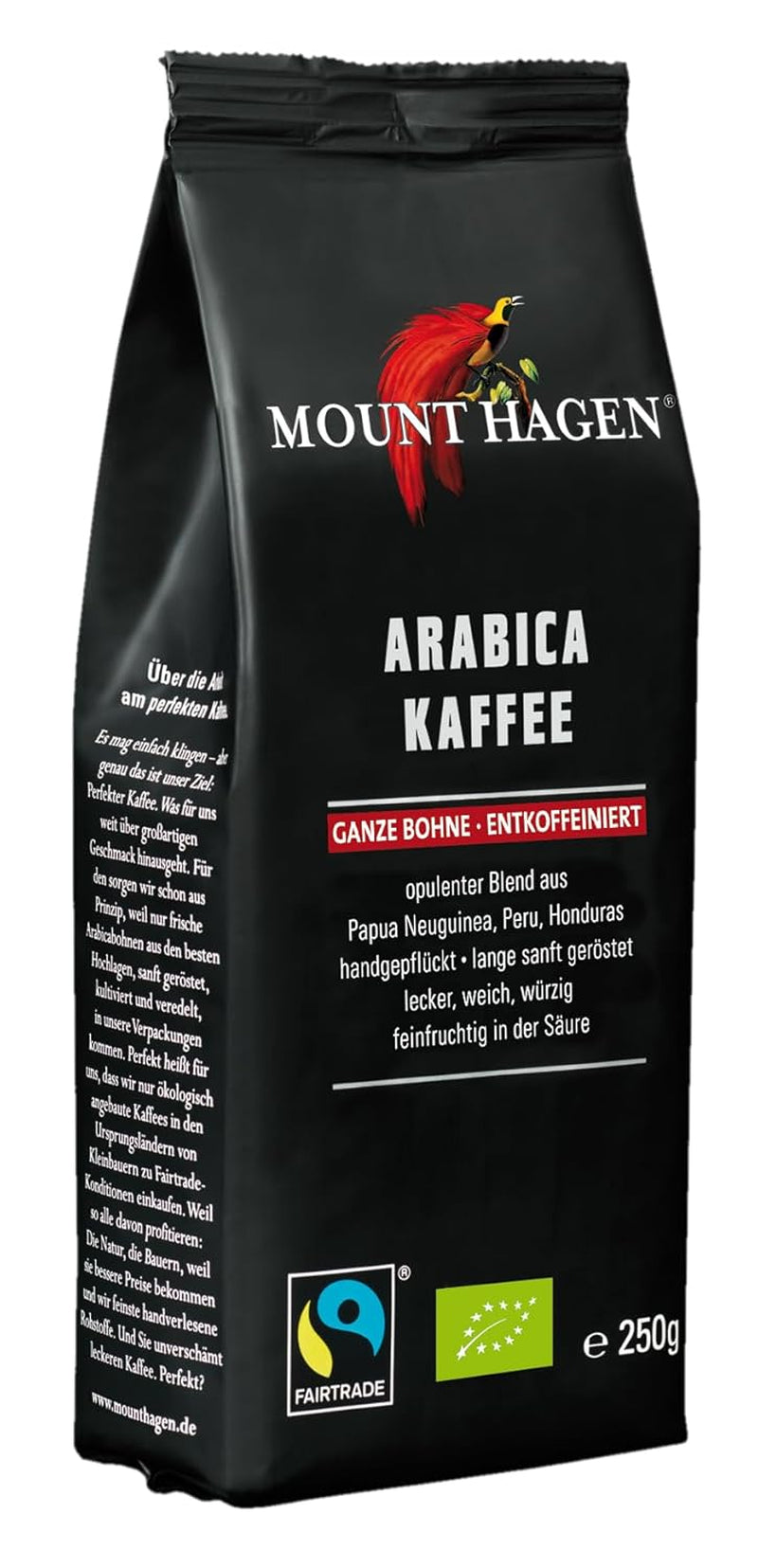 Café Arabica torréfié biologique FT Naturland, grains entiers, décaféiné, 250 g Café Naty Shop 250 grammes Café