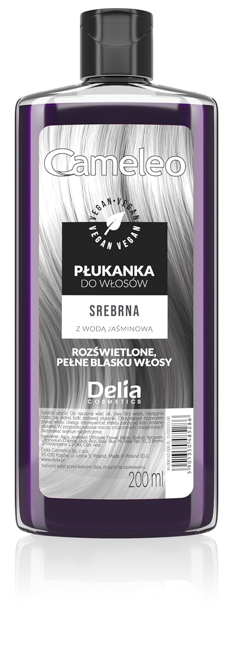 Cameleo - Tonique capillaire rose à l'eau de rose sans teinte jaune - Coloration semi-permanente - Pour cheveux blonds et gris - Couleur et soins - Sans parabène | 200 ml Naty Shop Coloration Capillaire Nouvelle Version - Argent 200 Ml (1 paquet)