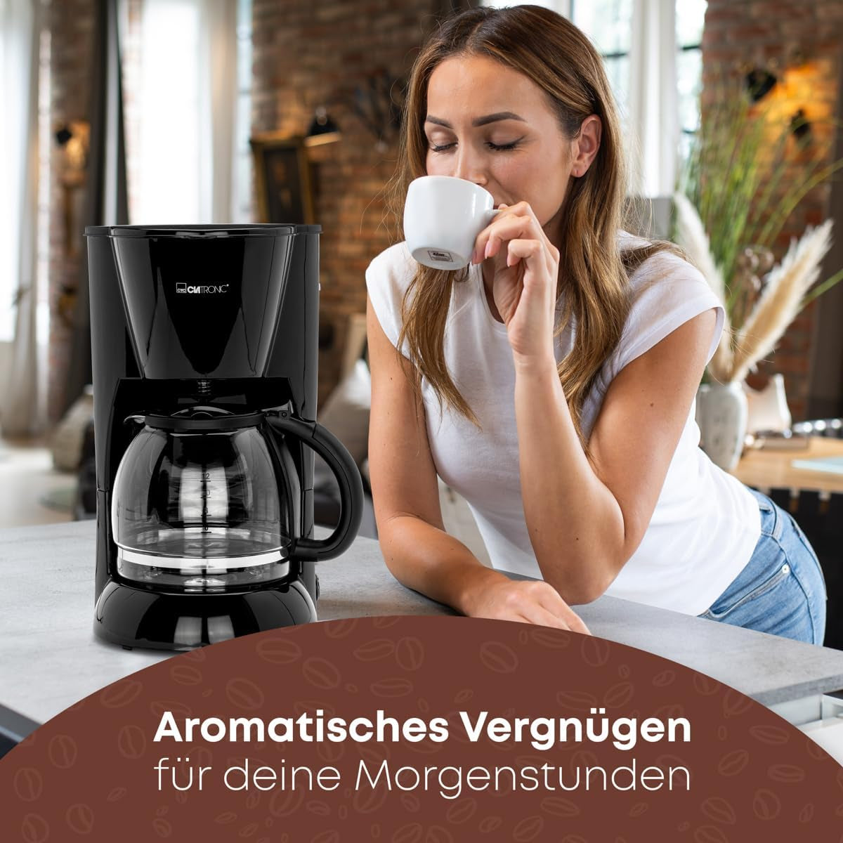 Machine à expresso Clatronic® | Machine à expresso automatique pour 12-14 tasses (environ 1,5 litre) | Machine à expresso avec filtre et système anti-goutte | 900W | Expresso KA 3473 Noir