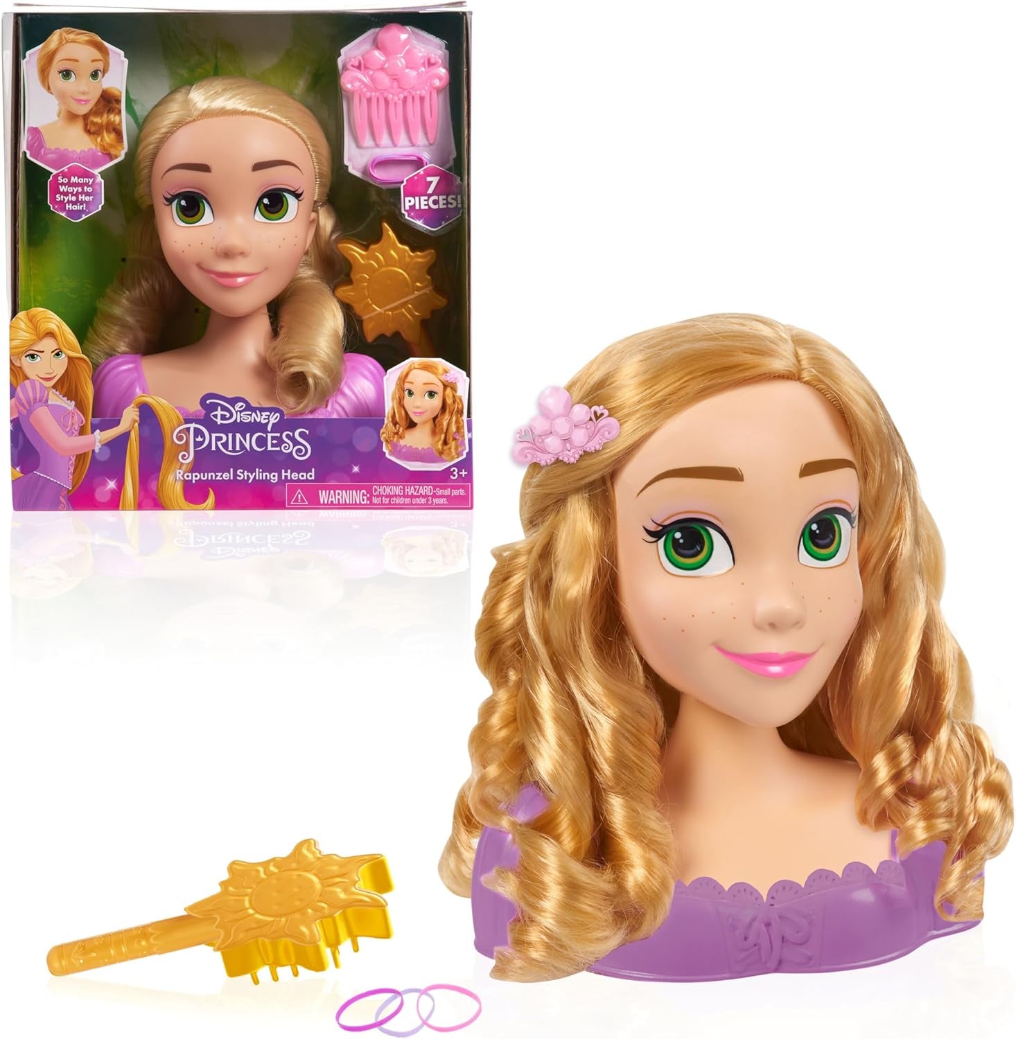 Disney Princess 20 cm Ariel Frisierkopf mit Zubehör, 7-teilig, rotes Haar, Kinderspielzeug ab 3 Jahren von Just Play