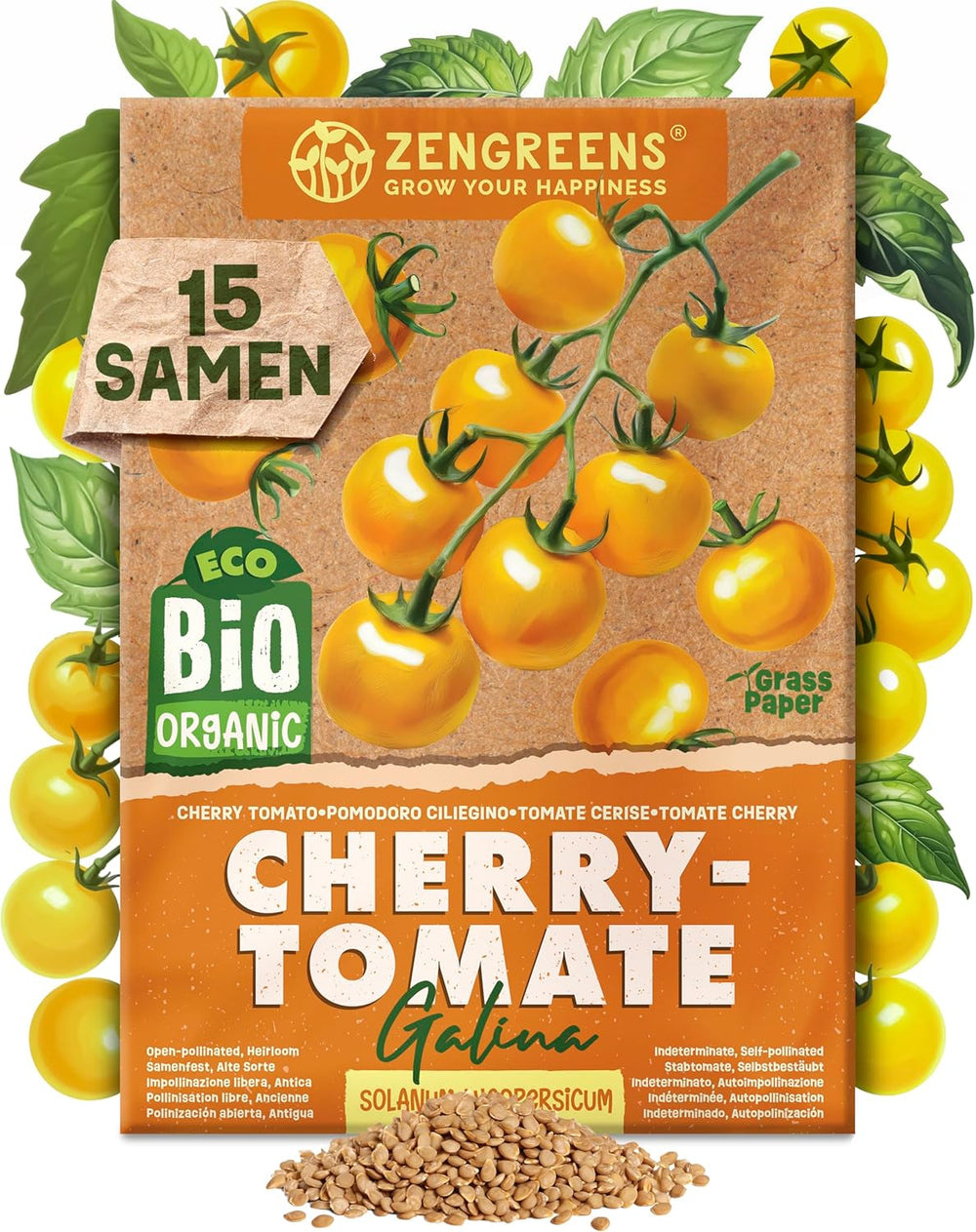 Graines de tomates biologiques dans un ensemble de 10 à 10 graines de tomates pour une culture facile dans le jardin, le balcon ou le parterre surélevé - Graines de plantes - Semis