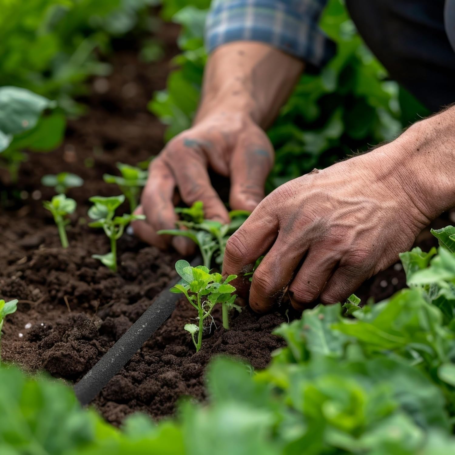 Furtun de picurare Relaxdays, 25 m, furtun de udare pentru udarea straturilor înalte și a gardurilor vii, furtun de grădină, negru