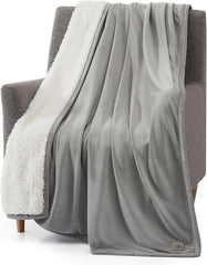 UGG 01465 Bliss Sherpa Couverture entièrement réversible pour canapé ou lit Lavable en machine Facile d'entretien Peluche douce surdimensionnée Couvertures de luxe 178 x 127 cm Seal Naty Shop Couettes et couettes Titre par défaut