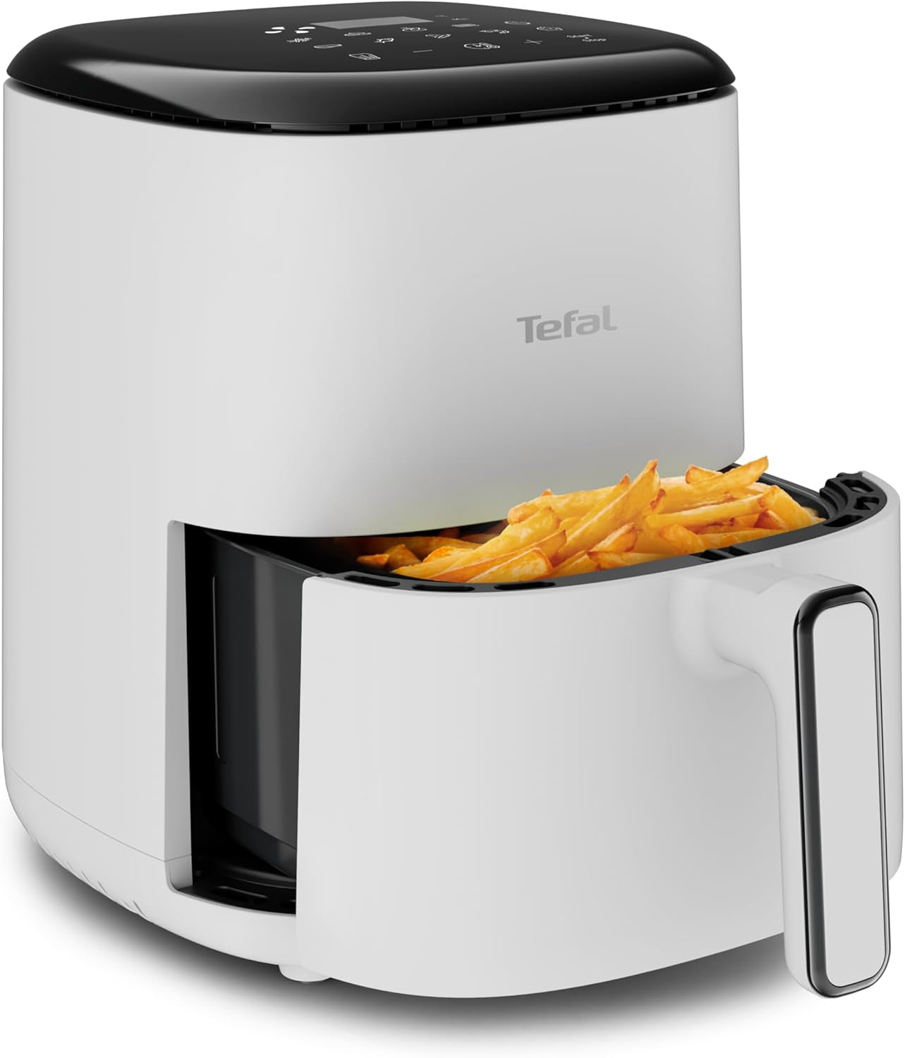 Tefal Easy Fry Max EY2458, 5 litri, Hot Air Fryer, 10 programe automate de gătit, ecran tactil digital Electrocasnice Naty Shop Gri deschis Single - Fara fereastra 3L