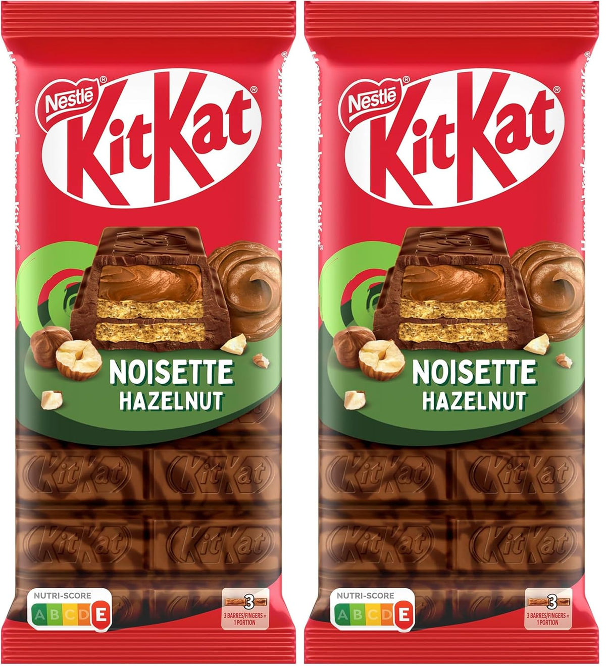 Gaufrette croustillante Nestlé aux noisettes avec garniture crémeuse aux noisettes et couverture de chocolat marbré, paquet de 2 (1 x 99 g)
