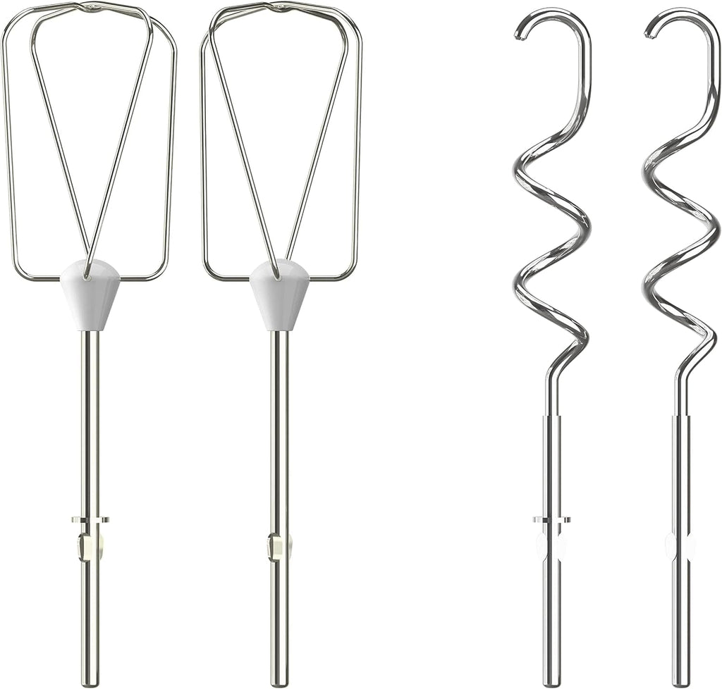 Krups GN4001 3 Mix 4000 Handmixer | 450 Watt | Robustes Design | Variabler Geschwindigkeitsregler | Turbo- Und Auswurf-Funktion | Inkl. 2 Rührbesen Und 2 Knethaken | Weiß/Grau Bucatarie Naty Shop