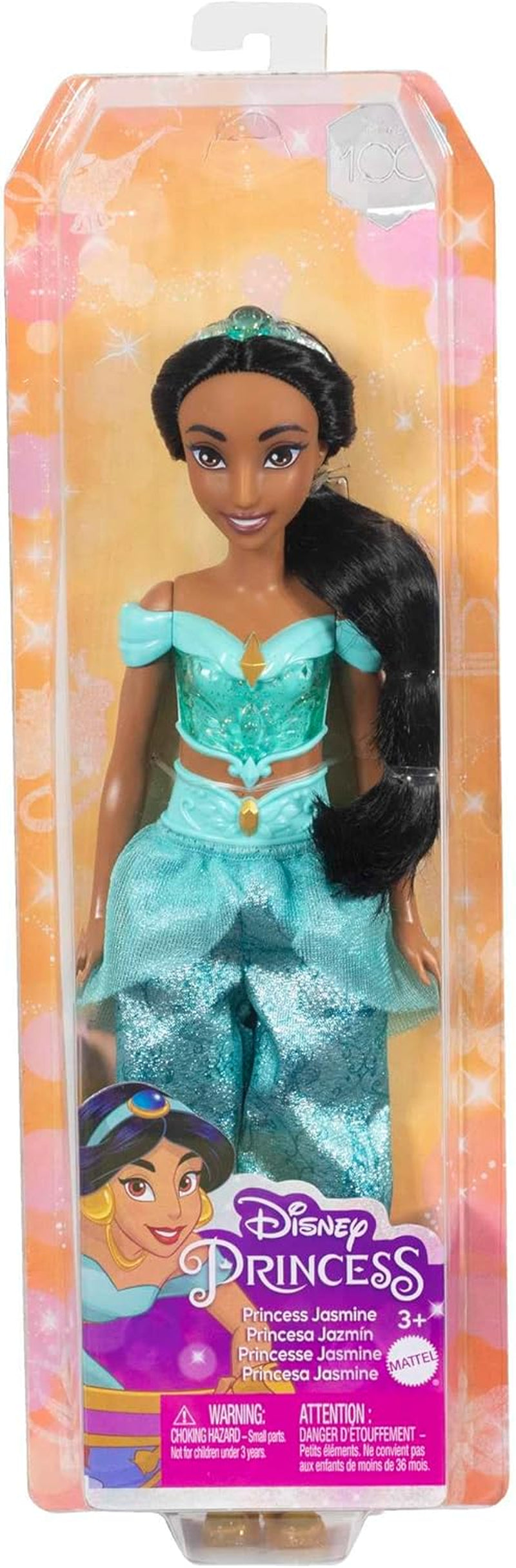 Mattel Disney Princess Toy Jasmine Fashion Poupée mobile avec vêtements étincelants et accessoires Cadeau inspiré du film Disney pour enfants HLW12 Naty Shop Dolls