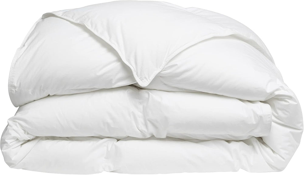 DODO 40381220 Couverture Helsinki, dessus en percale de coton, garnissage duvet de canard/cuir, 240 cm 220 cm, blanc Couettes et couettes Naty Shop