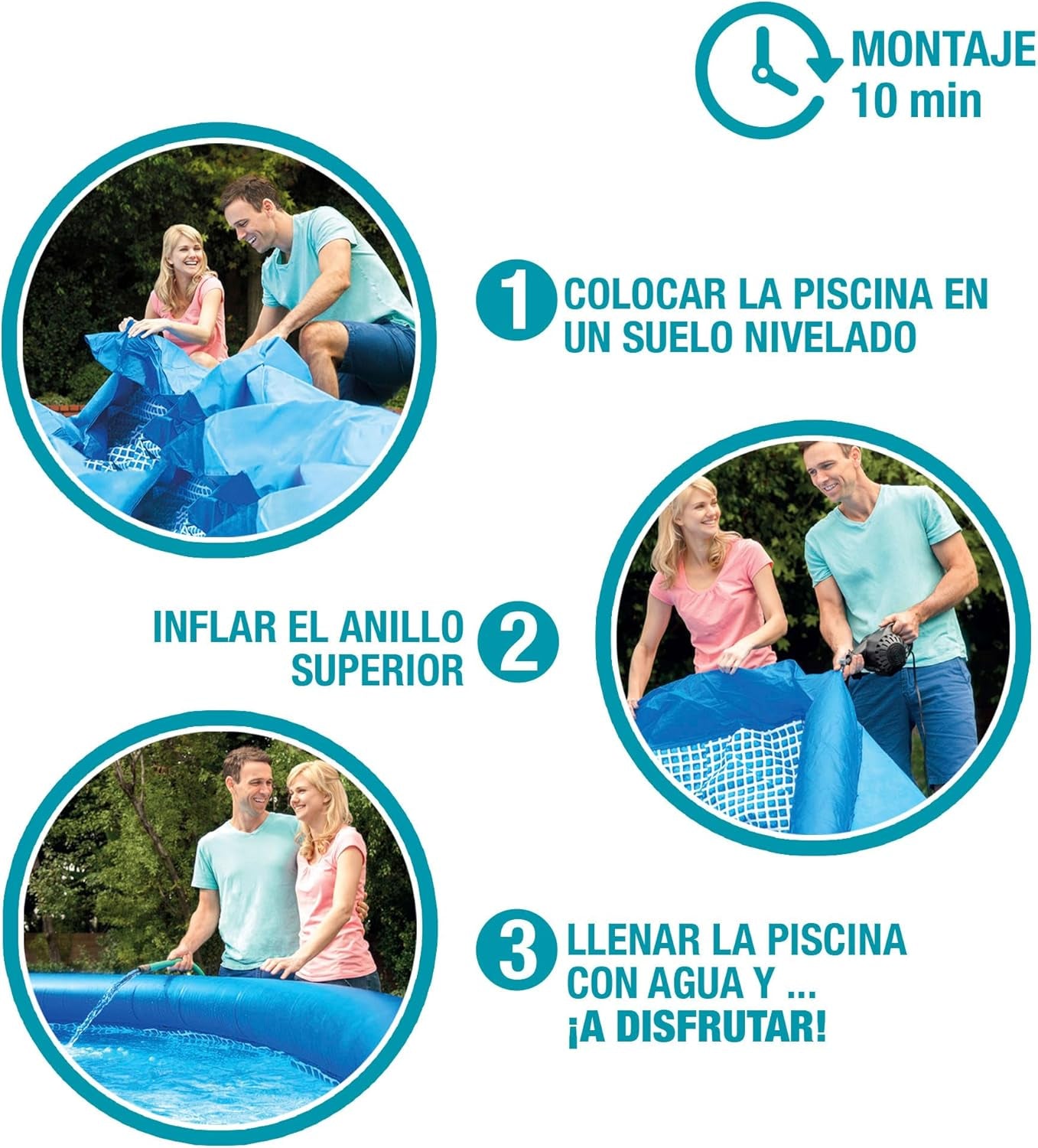 Intex 28122NP - Piscine Hors Sol Ronde Easy Set, Pompe à Filtration 1250 L/h, 3853 L, PVC, Bleu, 305x76 cm