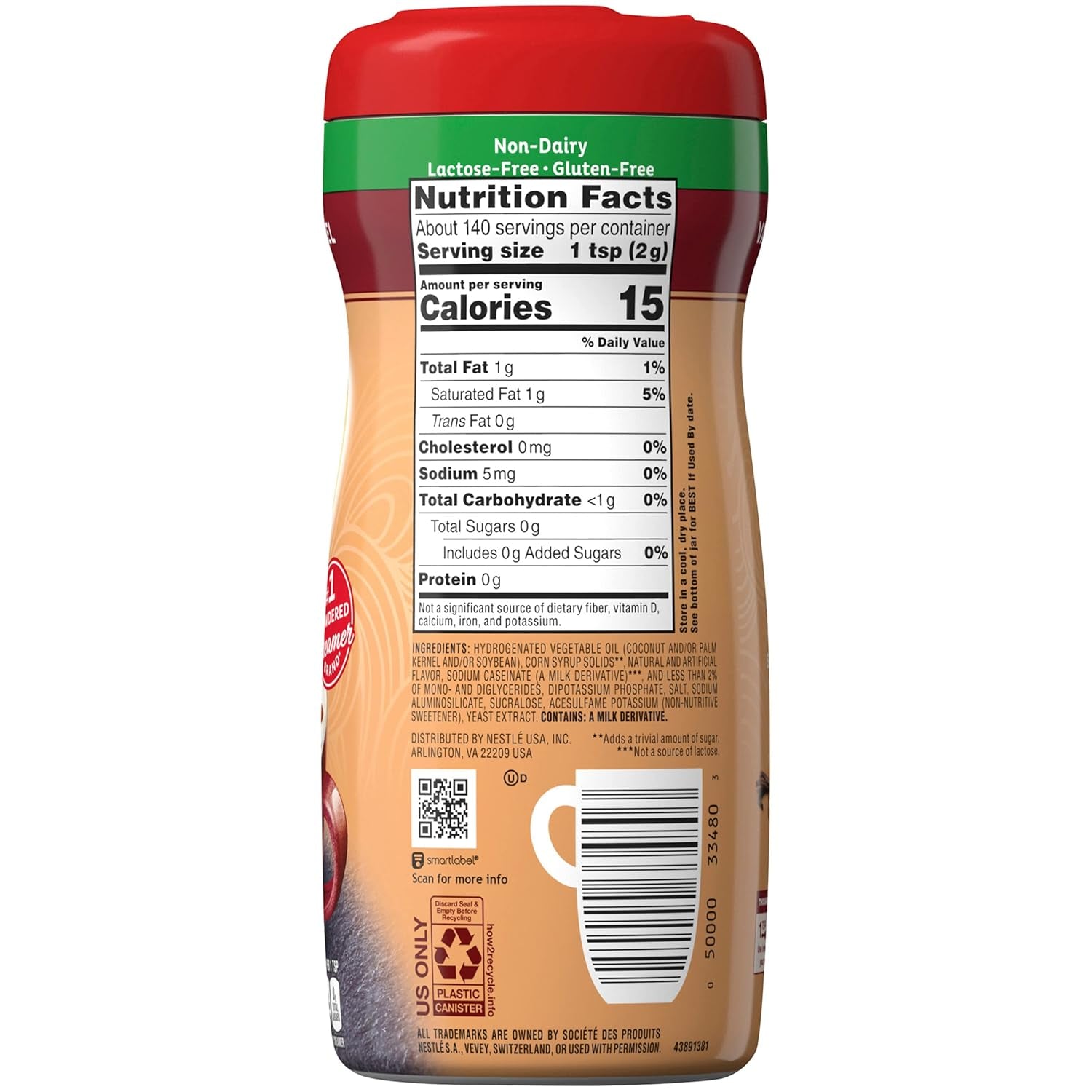 Coffee-Mate Vanille Caramel, Crème à café en poudre sans sucre, Kaffeesahne Pulver - Vanille Karamell - OHNE ZUCKER ! des États-Unis