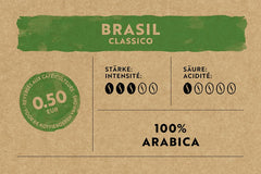 Café Royal Crema Classico Brasil - Café en grains 100% Arabica, équilibré et aromatique, torréfaction moyenne, force 3/5, commerce équitable, 500g de grains entiers (paquet de 2)