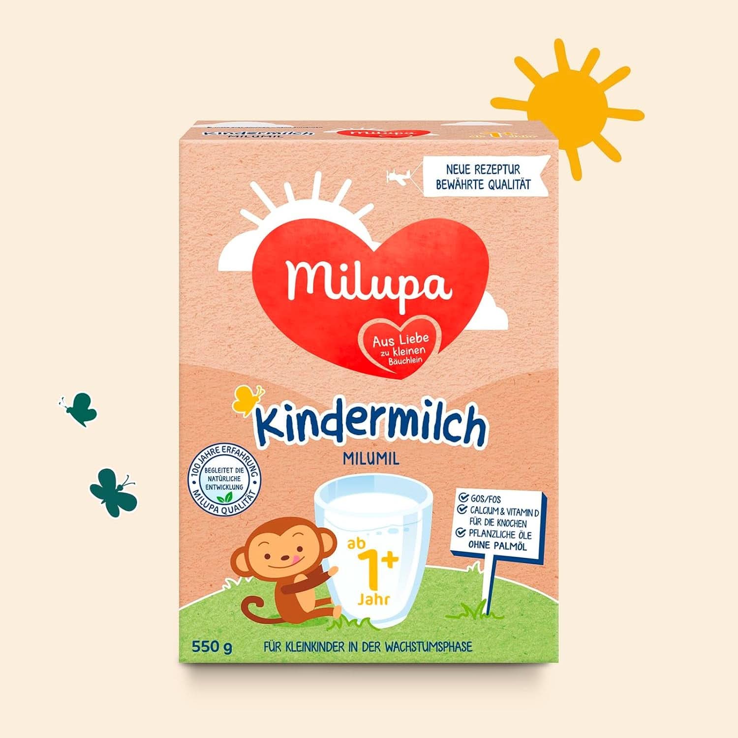 Milupa Lait pour enfants Milumil 1 plus - à partir de 1 an - pour les petits enfants en phase de croissance - accompagne le développement naturel - 5 x 550 g de poudre Mère et Enfant Naty Shop
