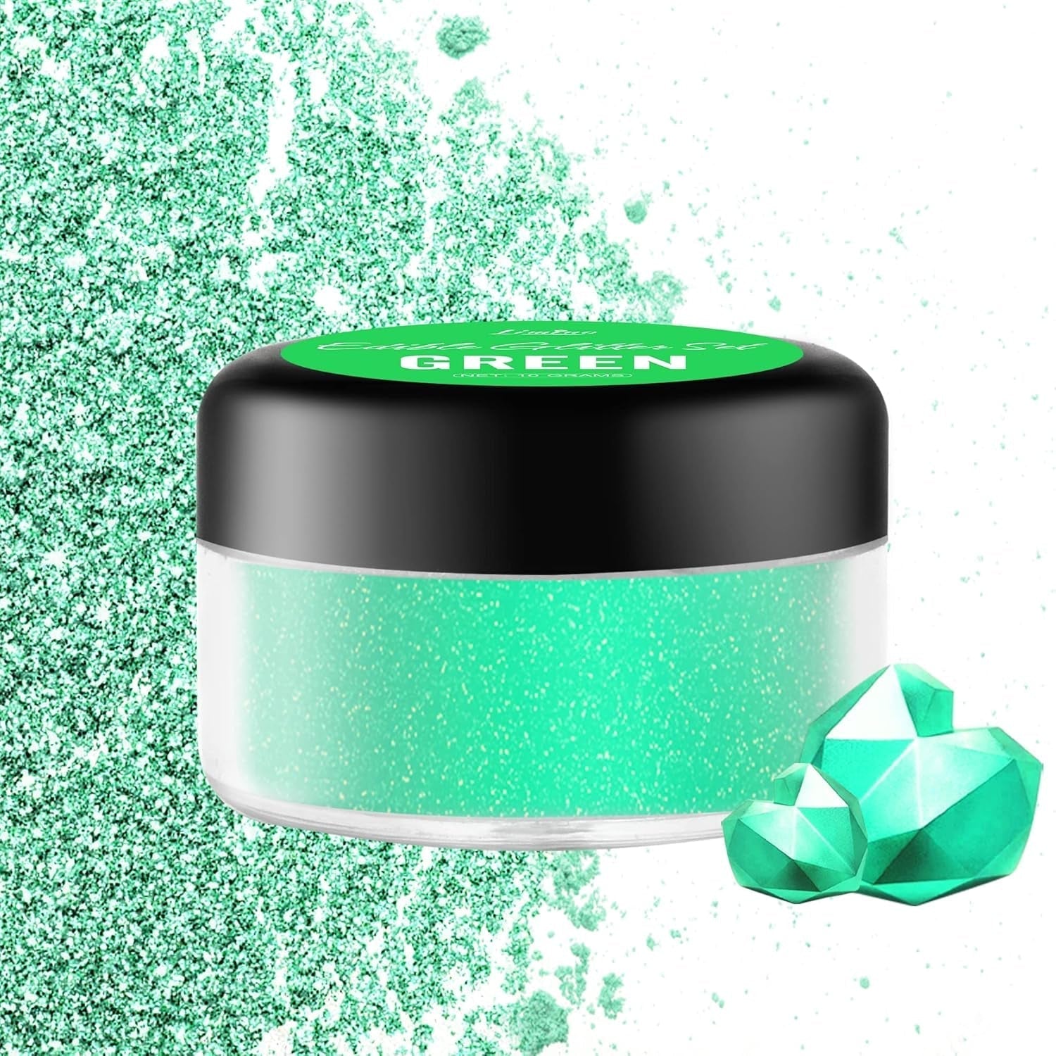Paillettes comestibles, 10 grammes, différentes couleurs Glitter Naty Shop Vert