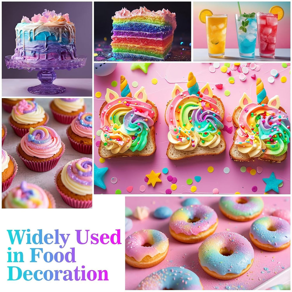 Paillettes comestibles – 6 g en poudre de colorant alimentaire pour chocolat, fraise, muffins, gâteaux, fondant (violet)