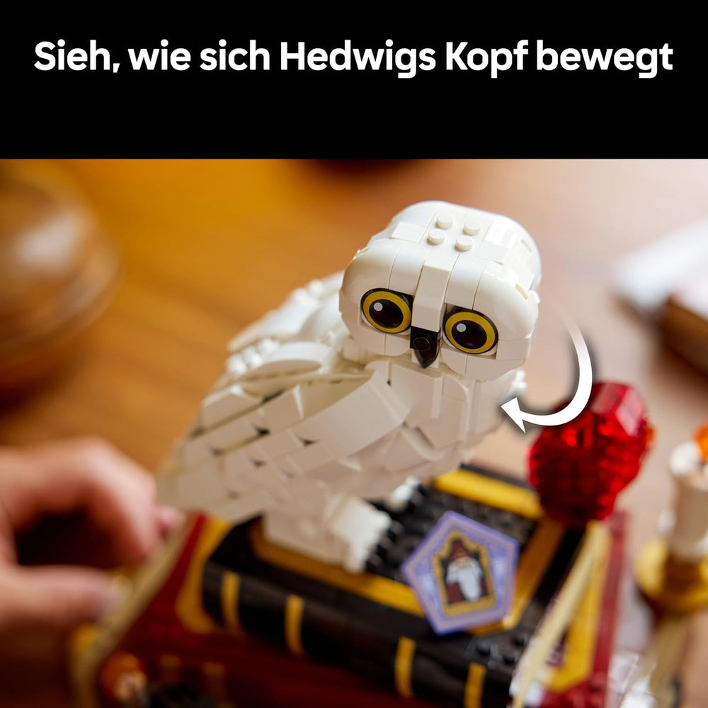 LEGO Harry Potter Stein der Weisen - Sammleredition - DIY Deko - Modellbau mit Miniatur Filmszenen - Hedwig Eulenfigur, 3 Minifiguren - Geschenk zum Vatertag - 76466